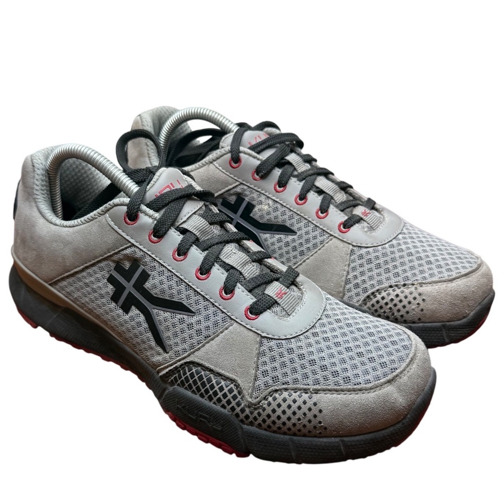Kuru Quantum Mens 9.5 Grey Red Mesh Suede Walking Fitness Shoes‎ 10130395 - Picture 2 of 11